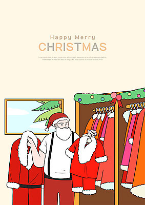 PSD 노년 남자 크리스마스장식 크리스마스 일러스트 산타옷 따뜻함 한명 사람 상반신 산타클로스 선택 창가 즐거움 드레스룸 노인남자한명만 국내일러스트 1 옷 기념일 감정 컨셉 창문 성인 남자한명만 노인남자만 파일형식