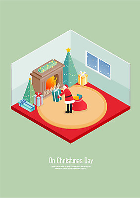 전신 노년 남자 행복 크리스마스 겨울 일러스트 선물 한명 사람 컬러풀 크리스마스트리 산타클로스 입체 벽난로 연말연시 아이소메트릭 연말 국내일러스트 AI파일 1 계절 기념일 감정 컬러 성인 파일형식 벡터