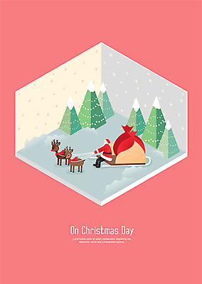 전신 노년 남자 행복 크리스마스 겨울 일러스트 선물 한명 사람 컬러풀 산타클로스 루돌프 운반 당기기 입체 보따리 썰매 연말연시 아이소메트릭 연말 국내일러스트 AI파일 1 계절 기념일 감정 컬러 모션 사슴 성인 파일형식 벡터