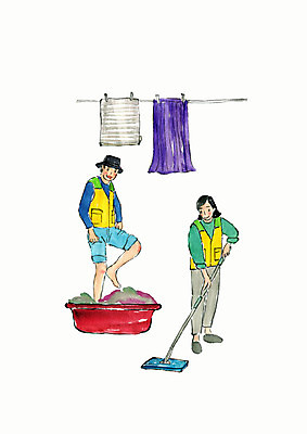 전신 PSD 여자 남자 일러스트 사람 성인 두명 봉사 빨래 청소 즐거움 연말연시 나눔 소외계층 연말 후원 재능기부 국내일러스트 감정 가사 도움 계급 파일형식