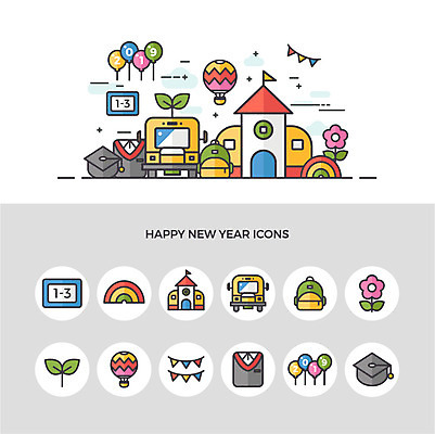 아이콘 꽃 행복 교복 무지개 학사모 학교 책가방 사람없음 세트 새싹 열기구 스쿨버스 입학 해피뉴이어 반 가랜드 2019년 2D아이콘 AI파일 자연요소 식물 모자_잡화 옷 교육 감정 가방 졸업 항공교통 버스 새해인사 연도 파티용품 파일형식 벡터