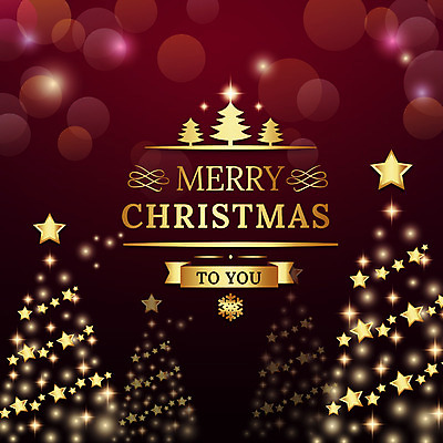 별 리본 백그라운드 크리스마스 일러스트 사람없음 빨간색 빛 크리스마스트리 금색 눈송이 보케 별장식 국내일러스트 AI파일 자연요소 기념일 컬러 눈_날씨 장식 파일형식 벡터