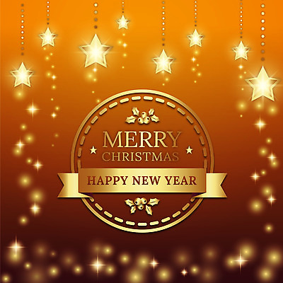 열매 별 리본 백그라운드 잎 크리스마스 일러스트 사람없음 장식 빛 주황색 해피뉴이어 별장식 국내일러스트 AI파일 자연요소 식물 기념일 컬러 새해인사 파일형식 벡터