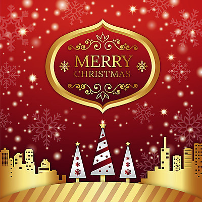 백그라운드 크리스마스 일러스트 빌딩 사람없음 건물 빨간색 빛 반짝임 크리스마스트리 마을 금색 도시 눈송이 국내일러스트 AI파일 건축물 기념일 컬러 모션 눈_날씨 파일형식 벡터