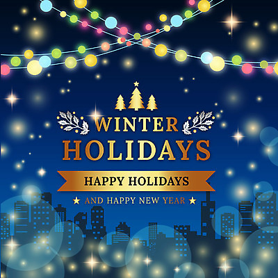 별 백그라운드 크리스마스 겨울 일러스트 전구 조명 빌딩 사람없음 파란색 빛 반짝임 도시 소나무 보케 조명장식 겨울배경 국내일러스트 AI파일 자연요소 나무 계절 기념일 컬러 모션 건물 장식 파일형식 벡터