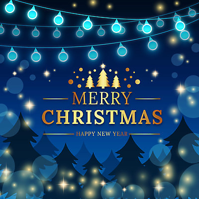 실루엣 백그라운드 크리스마스 일러스트 전구 조명 사람없음 파란색 빛 반짝임 금색 눈 소나무 보케 조명장식 국내일러스트 AI파일 자연요소 나무 기념일 컬러 모션 날씨 촬영기법 장식 파일형식 벡터