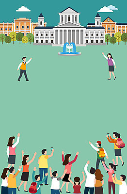 전신 여자 남자 대학생 일러스트 프레임 사람 여러명 상반신 성인 손들기 인사 알림 대학교 신입생 분수대 손인사 환영 모집 카피스페이스 국내일러스트 AI파일 학생 다수 학교 모션 공백 예절 파일형식 벡터