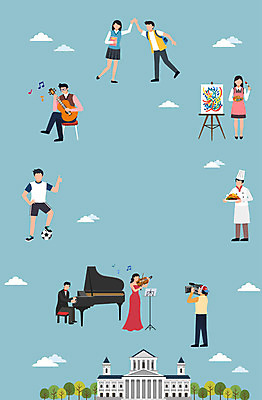 전신 여자 남자 악기 음악 연주 일러스트 청소년 프레임 요리 미술 사람 여러명 성인 취미 운동 카메라 촬영 기타 건반 피아노 알림 바이올린 그림 대학교 신입생 방송 모집 동아리 카피스페이스 국내일러스트 AI파일 학생 다수 학교 현악기 문화예술 건강 전자제품 공백 건반악기 파일형식 벡터