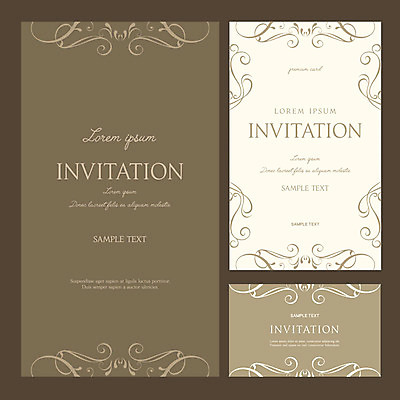 문양 무늬 패턴 일러스트 사람없음 갈색 청첩장 초대장 당초문 국내일러스트 AI파일 카드프레임 컬러 카드_감사 프레임 파일형식 벡터