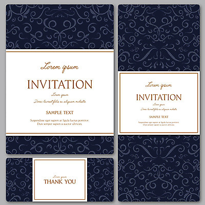 문양 무늬 패턴 일러스트 사람없음 흰색 남색 청첩장 초대장 당초문 국내일러스트 AI파일 카드프레임 컬러 카드_감사 프레임 파일형식 벡터