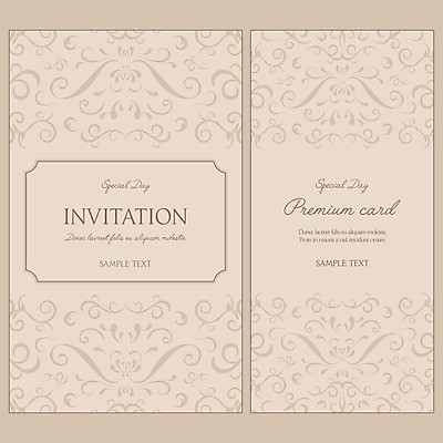 문양 무늬 패턴 일러스트 사람없음 갈색 청첩장 초대장 당초문 국내일러스트 AI파일 카드프레임 컬러 카드_감사 프레임 파일형식 벡터