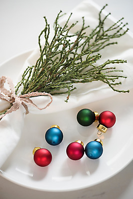 포토 JPG 스튜디오촬영 접시 잎 크리스마스 겨울 크리스마스용품 실내 사람없음 인테리어 장식볼 끈 감성 솔잎 꼬마전구 국내포토 식물 식기 디자인 계절 기념일 컨셉 전구 내부 장식 용품 파일형식