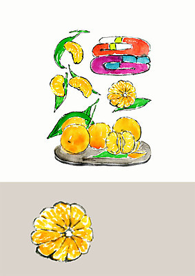 PSD 겨울 과일 일러스트 디저트 귤 사람없음 컬러풀 이불 겨울간식 국내일러스트 계절 음식 컬러 침구 파일형식