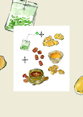 PSD 겨울 일러스트 디저트 사람없음 컬러풀 차 전통차 녹차 겨울간식 대추 생강 티백 대추차 생강차 국내일러스트 계절 음료 음식 컬러 채소 차_음료 파일형식