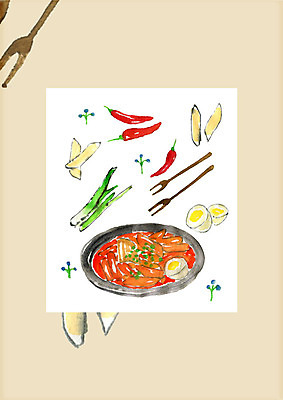 PSD 포크 겨울 일러스트 재료 고추 디저트 떡 사람없음 컬러풀 계란 떡볶이 겨울간식 파 국내일러스트 식기 계절 음식 컬러 채소 알 분식 파일형식