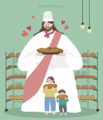 전신 여자 남자 기독교 종교 어린이 빵 일러스트 요리사모자 사랑 요리 미소 사람 성인 세명 교회 평화 빵집 예수 하나님 보호 제빵 나눔 풍요 국내일러스트 AI파일 모자_잡화 감정 음식 컨셉 종교건축 표정 건물 제과제빵 상점 요리사 신_종교 파일형식 벡터