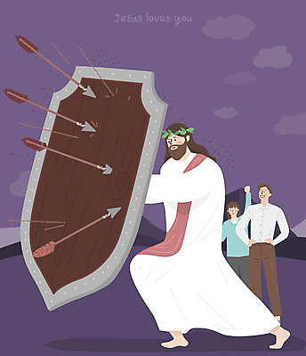 전신 여자 남자 기독교 종교 일러스트 화살 사람 성인 세명 교회 평화 보라색 파이팅 우승 예수 하나님 수비 보호 방패 국내일러스트 AI파일 컬러 컨셉 종교건축 모션 건물 최고 신_종교 파일형식 벡터