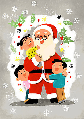 전신 PSD 여자 노년 남자 어린이 크리스마스 겨울 일러스트 안기 포옹 따뜻함 사랑 미소 사람 여러명 산타클로스 회색 눈 봉사 도움 즐거움 이웃 보육원 불우이웃 국내일러스트 자연요소 계절 기념일 감정 컬러 다수 컨셉 모션 날씨 표정 성인 파일형식