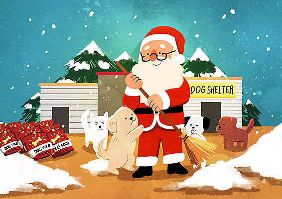 전신 PSD 노년 남자 크리스마스 겨울 여러마리 일러스트 따뜻함 한명 미소 사람 산타클로스 눈 봉사 도움 강아지 빗자루 이웃 개사료 독거노인 유기견 노인남자한명만 유기동물 국내일러스트 자연요소 동물 1 계절 기념일 다수 컨셉 날씨 표정 성인 반려동물 개 먹이 청소도구 남자한명만 노인남자만 파일형식