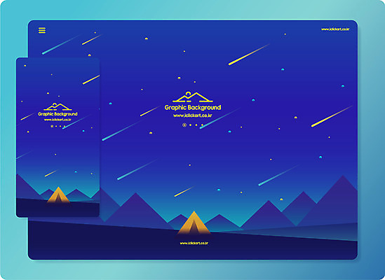 도형 별 백그라운드 일러스트 자연 하늘 모바일 산 아웃도어 텐트 사람없음 파란색 컬러풀 유행 야간 유성 그라데이션 국내일러스트 AI파일 자연요소 컬러 캠핑도구 생태계 파일형식 벡터