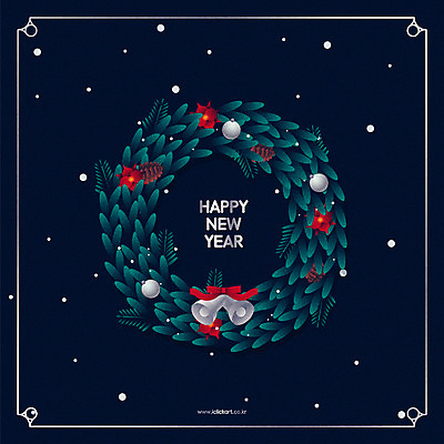 꽃 리본 크리스마스장식 크리스마스 겨울 일러스트 새해 프레임 이벤트 사람없음 초록색 눈 테두리 솔방울 해피뉴이어 크리스마스종 오너먼트 크리스마스리스 국내일러스트 AI파일 자연요소 식물 계절 기념일 컬러 날씨 화환 종 새해인사 파일형식 벡터