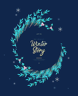 식물 열매 잎 겨울 일러스트 프레임 사람없음 컬러풀 나뭇가지 눈 눈송이 솔잎 꽃프레임 국내일러스트 AI파일 자연요소 나무 계절 꽃 컬러 날씨 눈_날씨 파일형식 벡터