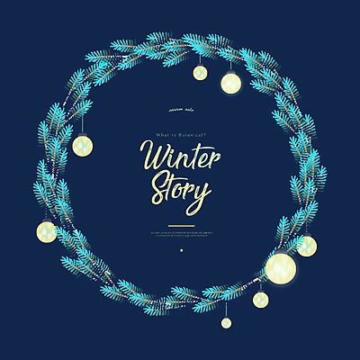 식물 잎 겨울 일러스트 전구 프레임 사람없음 빛 컬러풀 솔잎 꽃프레임 오너먼트 국내일러스트 AI파일 계절 꽃 컬러 크리스마스장식 파일형식 벡터