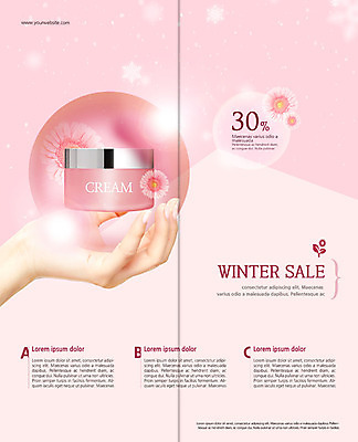 PSD 템플릿 표지디자인 북디자인 손 출판디자인 여자 꽃 내지 리플렛 분홍색 겨울 2단접지 들기 사람 팜플렛 성인 신체부위 뷰티 세일 화장품 눈송이 스킨케어 할인혜택 이미지템플릿 식물 계절 컬러 모션 눈_날씨 파일형식 혜택