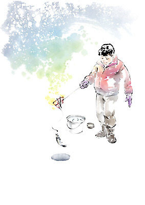 전신 PSD 남자 행복 어린이 분홍색 겨울 일러스트 캘리그라피 붓터치 낚시 어류 한명 사람 소년 검은색 눈 양동이 번짐 얼음낚시 송어 소년한명만 국내일러스트 자연요소 1 계절 감정 컬러 레저 날씨 수중동물 남자한명만 소년만 파일형식 효과