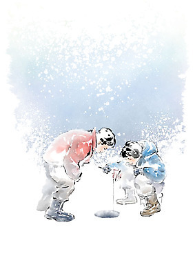 전신 PSD 남자 행복 아들 어린이 분홍색 겨울 일러스트 캘리그라피 가족 붓터치 낚시 어류 사람 소년 두명 파란색 검은색 눈 형제 번짐 얼음낚시 송어 소년만 국내일러스트 자연요소 계절 감정 컬러 관계 레저 날씨 수중동물 남자만 어린이만 파일형식 효과