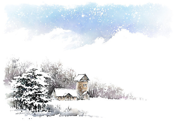 PSD 나무 겨울 일러스트 캘리그라피 붓터치 산 주택 풍경 초원 사람없음 고요 시골 눈 숲 번짐 전원주택 겨울풍경 국내일러스트 자연요소 식물 계절 날씨 건물 파일형식 효과