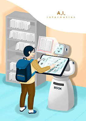 전신 PSD 남자 일러스트 책장 책가방 한명 사람 성인 책 스크린 정보 도서관 로봇 검색 찾기 성인남자한명만 4차산업 AI_인공지능 국내일러스트 1 교육 산업 가구 가방 모션 남자한명만 성인남자만 파일형식
