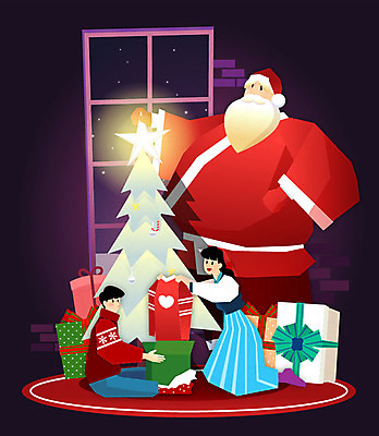전신 옷 여자 노년 남자 행복 별 어린이 크리스마스 겨울 일러스트 선물 미소 웃음 사람 앉기 상반신 장식 세명 선물상자 크리스마스트리 산타클로스 창가 즐거움 국내일러스트 AI파일 자연요소 계절 기념일 감정 창문 모션 표정 성인 상자 파일형식 벡터