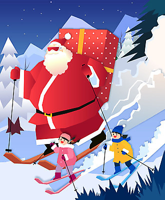 전신 나무 여자 노년 남자 행복 별 어린이 크리스마스 겨울 일러스트 스키 산 선물 웃음 사람 세명 산타클로스 눈 배송 즐거움 국내일러스트 AI파일 자연요소 식물 계절 기념일 감정 날씨 겨울스포츠 표정 성인 파일형식 벡터