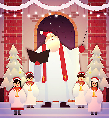 전신 여자 노년 남자 행복 별 어린이 크리스마스 겨울 일러스트 촛불 벽돌 조명 웃음 사람 여러명 크리스마스트리 산타클로스 교회 축하 찬송가 악보 즐거움 찬양 지휘 성가대 합창단 오너먼트 국내일러스트 AI파일 자연요소 계절 기념일 감정 기독교 음악 다수 컨셉 크리스마스장식 초 노래 종교건축 표정 성인 건물 그룹 합창 파일형식 벡터