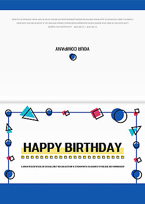 템플릿 카드템플릿 사람없음 파란색 사각형 원형 축하카드 생일축하 생일카드 이미지템플릿 AI파일 카드프레임 도형 컬러 카드_감사 프레임 축하 생일 파일형식 벡터