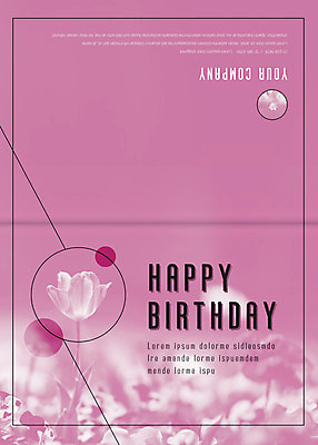 템플릿 꽃 분홍색 카드템플릿 사람없음 원형 축하카드 생일카드 이미지템플릿 AI파일 카드프레임 도형 식물 컬러 카드_감사 프레임 파일형식 벡터