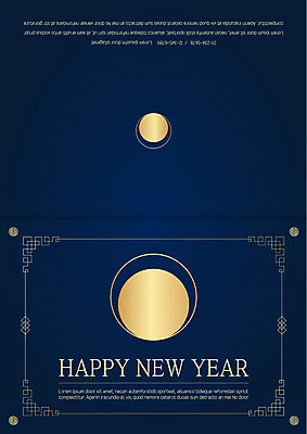 템플릿 카드템플릿 새해 사람없음 금색 원형 남색 테두리 연하장 축하카드 해피뉴이어 신년카드 이미지템플릿 AI파일 카드프레임 도형 컬러 카드_감사 프레임 새해인사 파일형식 벡터