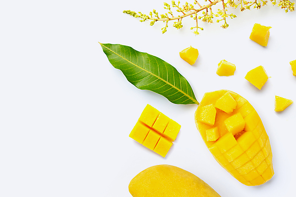 포토 JPG 해외이미지 잎 단면 실내 사람없음 열대과일 흰배경 슬라이스 망고 과일조각 카피스페이스 해외포토 식물 조각 백그라운드 과일 내부 공백 흰색 파일형식 이미지허브