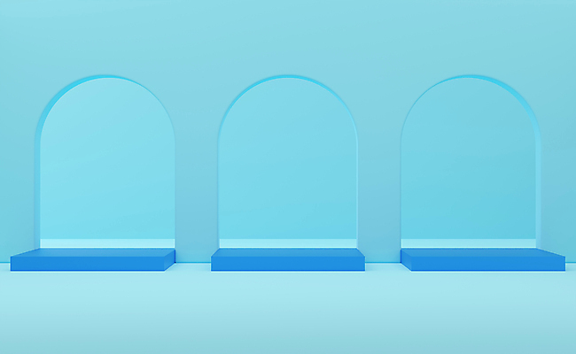 JPG 해외이미지 백그라운드 사람없음 파란색 3D 금속 받침대 아치 진행 해외포토 포토 컬러 재질 디지털합성 파일형식 이미지허브