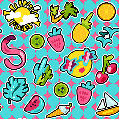 JPG 해외이미지 백그라운드 요트 오렌지 일러스트 갈매기 딸기 아이스크림 수박 선인장 키위 사람없음 선글라스 야자수 태양 유행 체리 플라밍고 파인애플 열대잎 스타일 키치 해외일러스트 자연요소 나무 식물 안경 컨셉 잎 배_교통 과일 조류 디저트 열대과일 파일형식 이미지허브