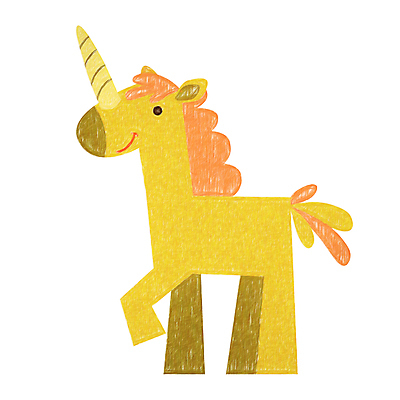 JPG 해외이미지 일러스트 사람없음 노란색 유니콘 해외일러스트 컬러 파일형식 이미지허브