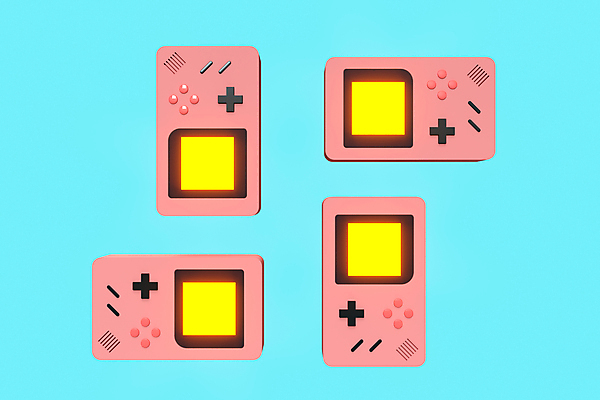 포토 JPG 해외이미지 분홍색 사람없음 파란색 3D 게임 게임기 휴대용게임기 해외포토 컬러 놀이 휴대용 디지털합성 파일형식 이미지허브