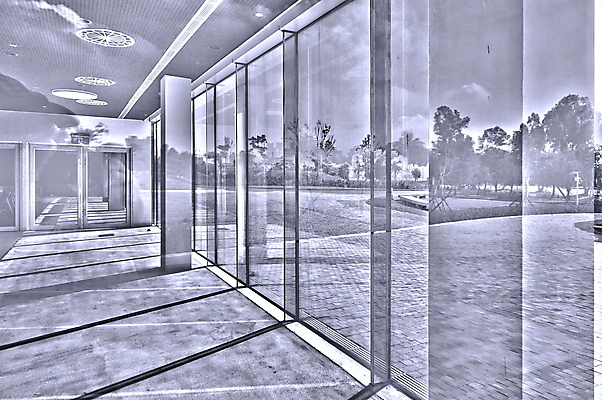 포토 JPG 해외이미지 공원 선 건축양식 창문 유리 흑백 그림자 사람없음 야외 내부 건물 햇빛 반사 문 천장 평행 해외포토 건축물 공공시설 건축 재질 촬영기법 태양 파일형식 이미지허브