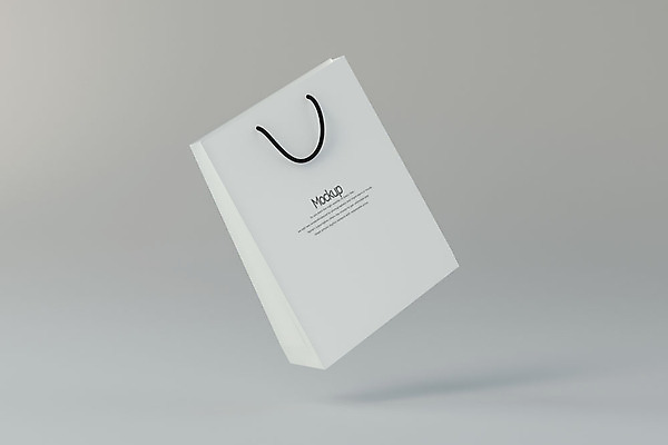 PSD 편집이미지 종이 회색배경 사람없음 쇼핑 한개 쇼핑백 3D소스 3D 디지털합성 목업 편집3D 1 백그라운드 가방 회색 파일형식