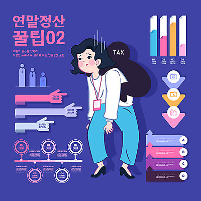 전신 도형 여자 일러스트 피곤 한명 서기 성인 보라색 인포그래픽 직장인 폭탄 월급 세금 팁 연말정산 13월 국내일러스트 AI파일 직업 1 컬러 컨셉 모션 사람 경제 날짜 폭발물 파일형식 벡터