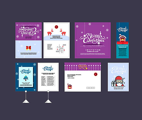 템플릿 배너 배너템플릿 크리스마스 이벤트 사람없음 세트 산타클로스 루돌프 현수막 엽서 초대장 약도 소봉투 행사세트 행사템플릿 AI파일 기념일 지도 사슴 편지봉투 카드_감사 편지 파일형식 벡터