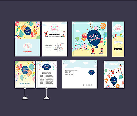 템플릿 배너 배너템플릿 여자 남자 어린이 사람 이벤트 여러명 세트 파티 현수막 생일파티 생일 엽서 초대장 풍선 약도 소봉투 행사세트 행사템플릿 AI파일 기념일 다수 지도 편지봉투 카드_감사 편지 파일형식 벡터