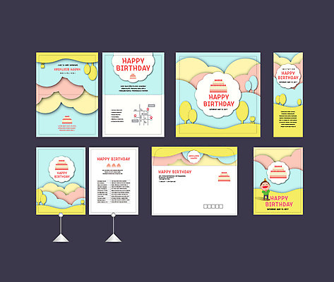 템플릿 배너 배너템플릿 남자 어린이 한명 사람 이벤트 세트 파티 현수막 생일파티 생일 엽서 초대장 약도 소봉투 행사세트 행사템플릿 AI파일 1 기념일 지도 편지봉투 카드_감사 편지 파일형식 벡터