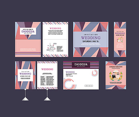 템플릿 배너 배너템플릿 여자 남자 분홍색 결혼 패턴 사람 이벤트 성인 두명 세트 현수막 청첩장 엽서 초대장 약도 소봉투 행사세트 행사템플릿 AI파일 컬러 지도 무늬 편지봉투 카드_감사 편지 파일형식 벡터